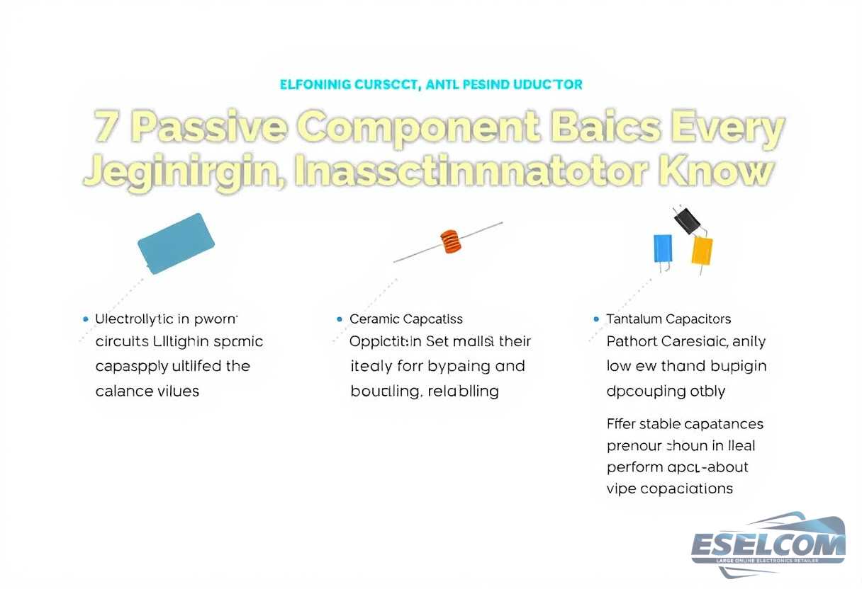 Illustration for section: Electrolytic Capacitors: Utilized in power supply circuits due to their high capacitance values.Cera - passive component basics